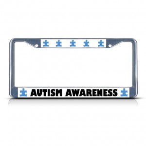 AUTISM AWARENESS Metal License Plate Frame Tag Border Two Holes   322191196594